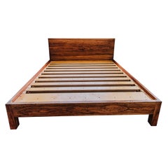 Humphreys Taylor King Size Bed, Solid American Pecan Slab Bed