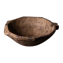 19th Century Swedish Hand-Made Rustic Wood Bowl