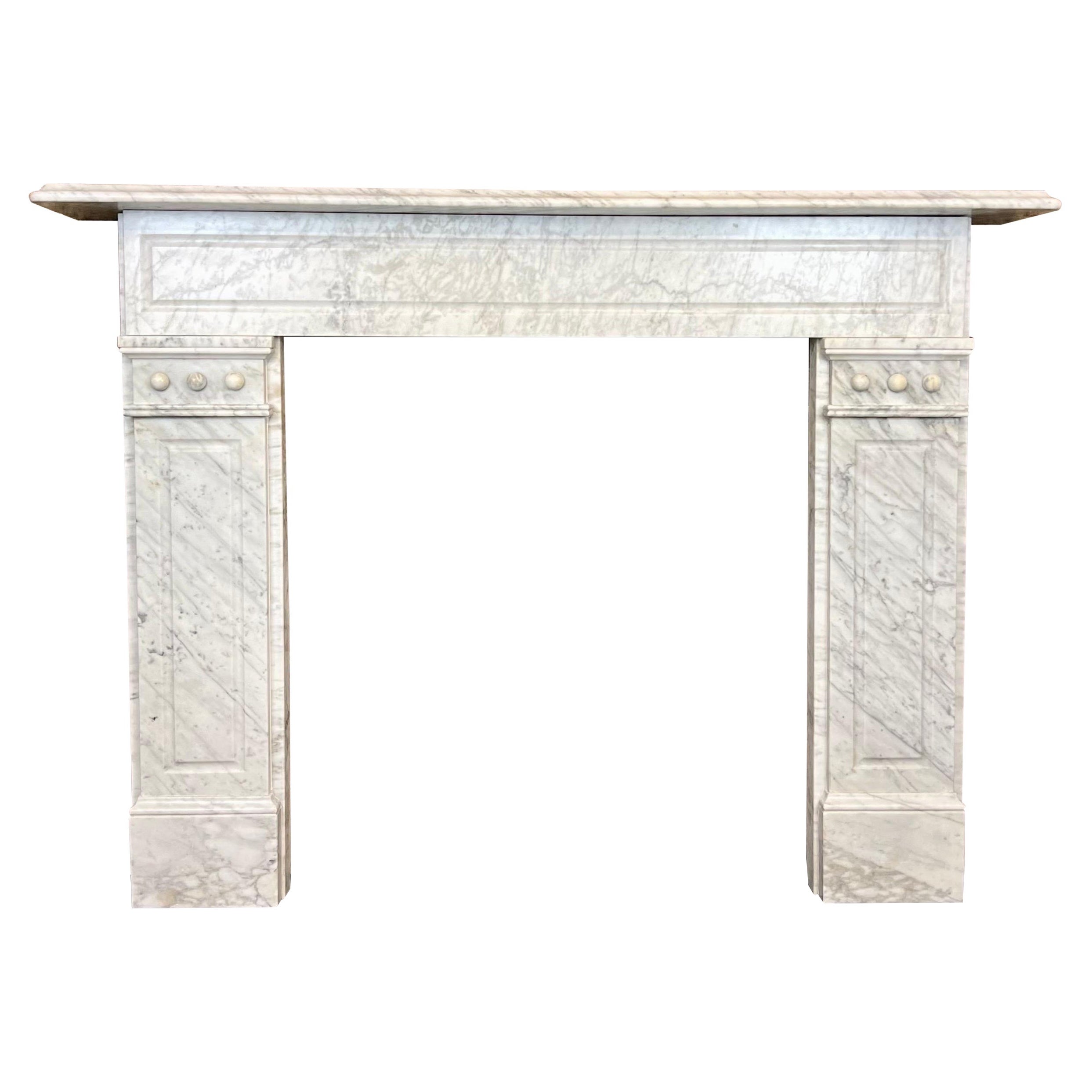 19th Century Carrara Marble Fireplace Mantel For Sale