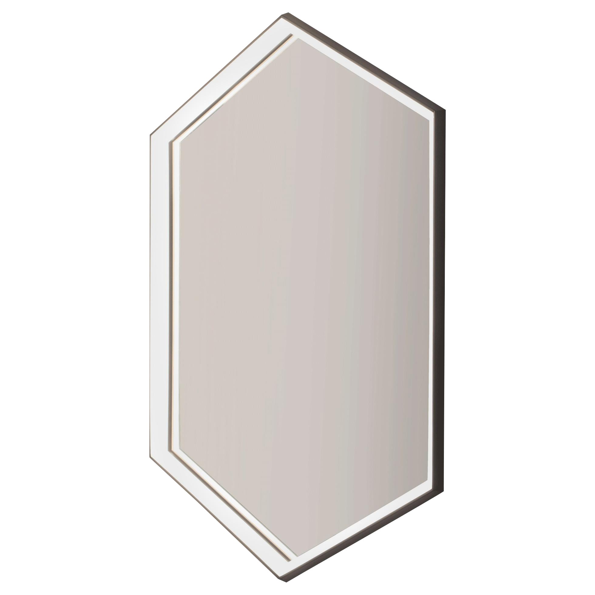 Kruos Mirror LM47, Hexagonal Edge Lit Vanity Powder Room or Makeup Mirror For Sale