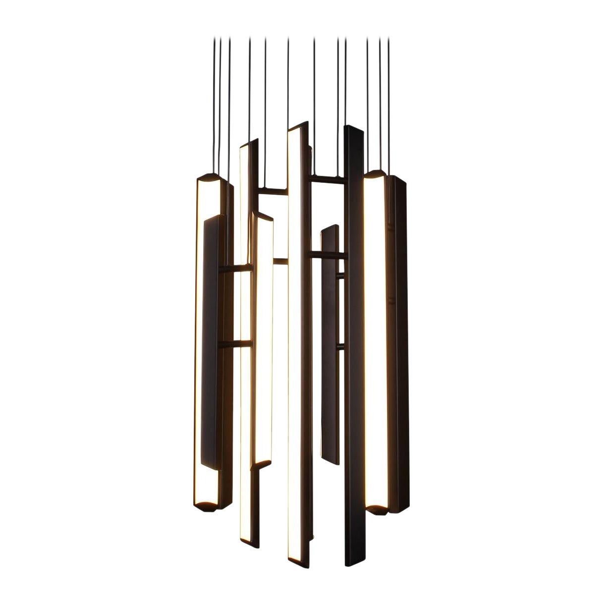 Chime Chandelier, Geometric Modern Vertical Chandelier LED Light Fixture For Sale