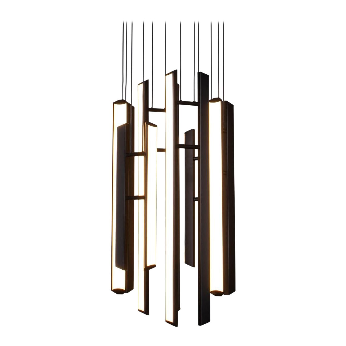 Lampadario Chime, lampadario verticale geometrico moderno a LED