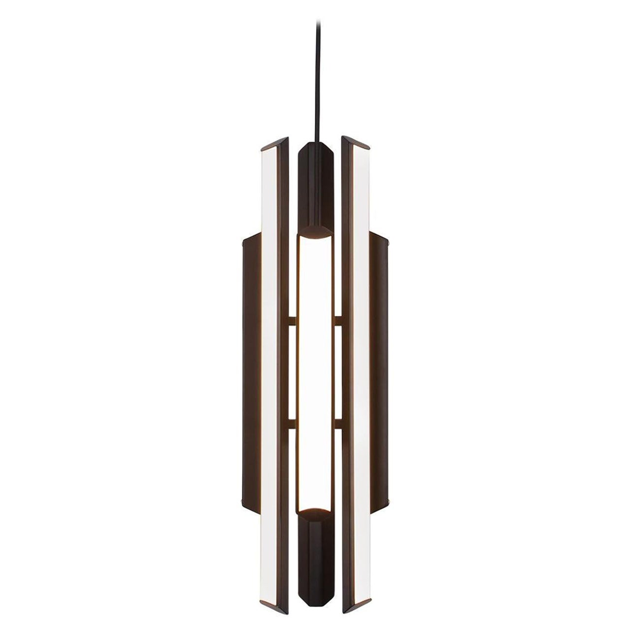 Chime Pendelleuchte 23, Geometrischer Moderner Vertikaler Kronleuchter LED Leuchte im Angebot