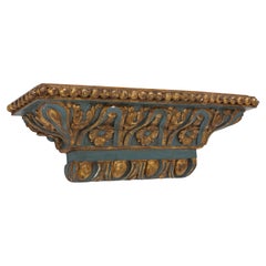 Italian 18th Century Carved, Painted and Gilded Wall Console or Bracket