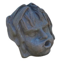 Wall Mount Fountain Head of a Girl Cast Bronze Spout Water Feature Antiques CA