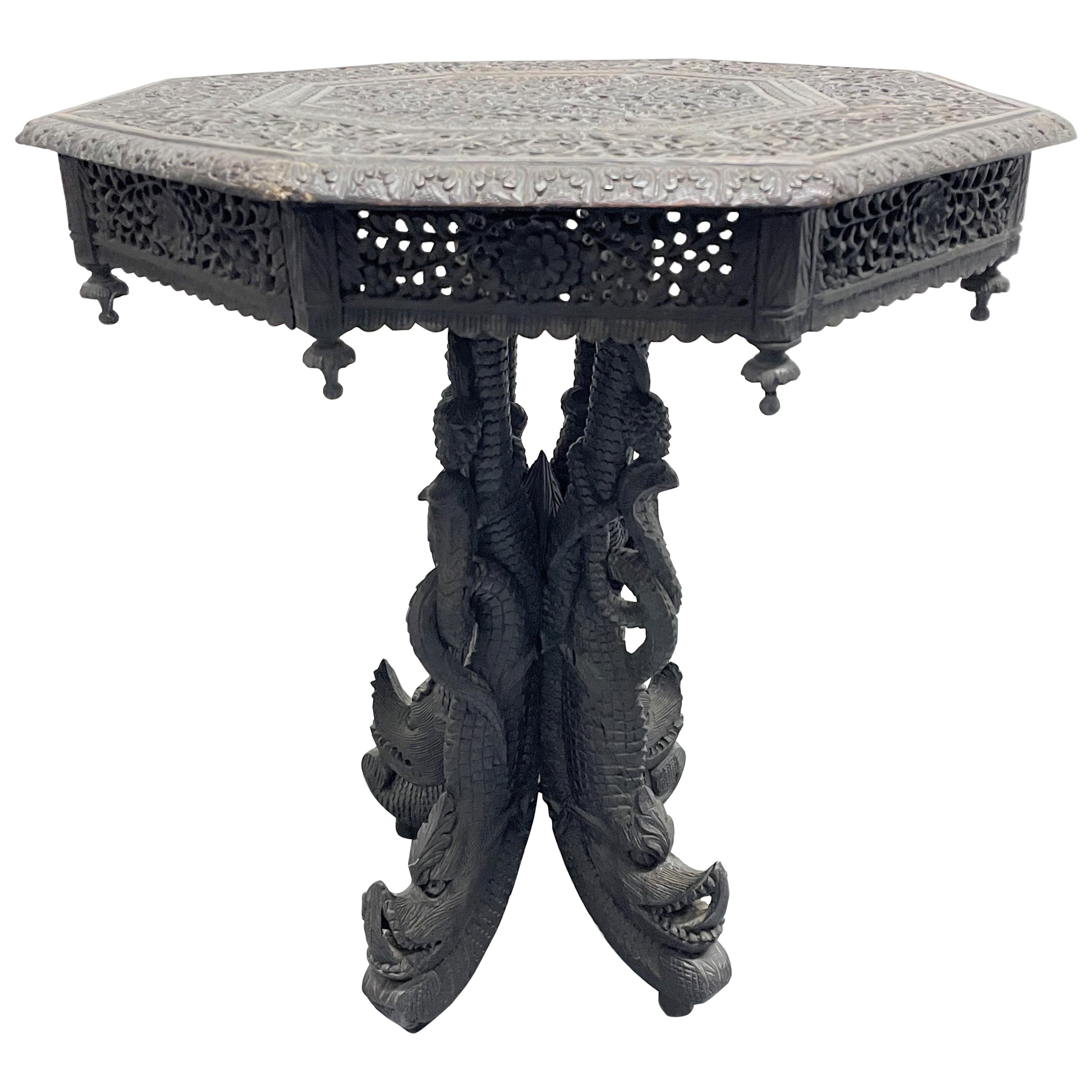 19th Century Anglo-Indian Carved Side Table For Sale