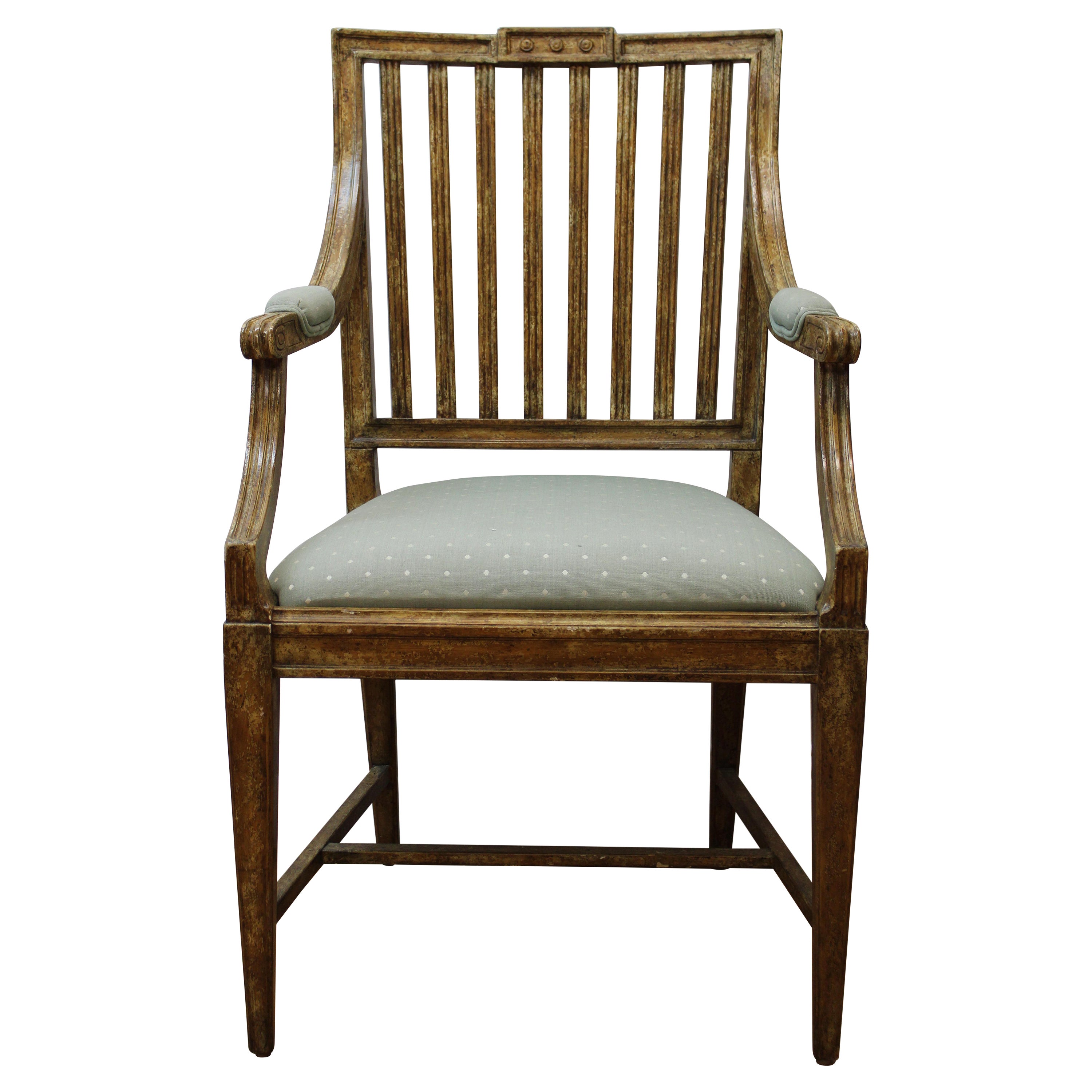 French Style Directories Hand Painted Arm Chair