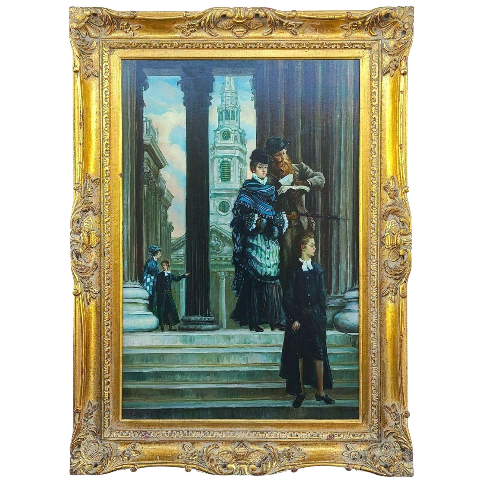 Firmato E. R. BRETT Pittura ad olio originale incorniciata su tela