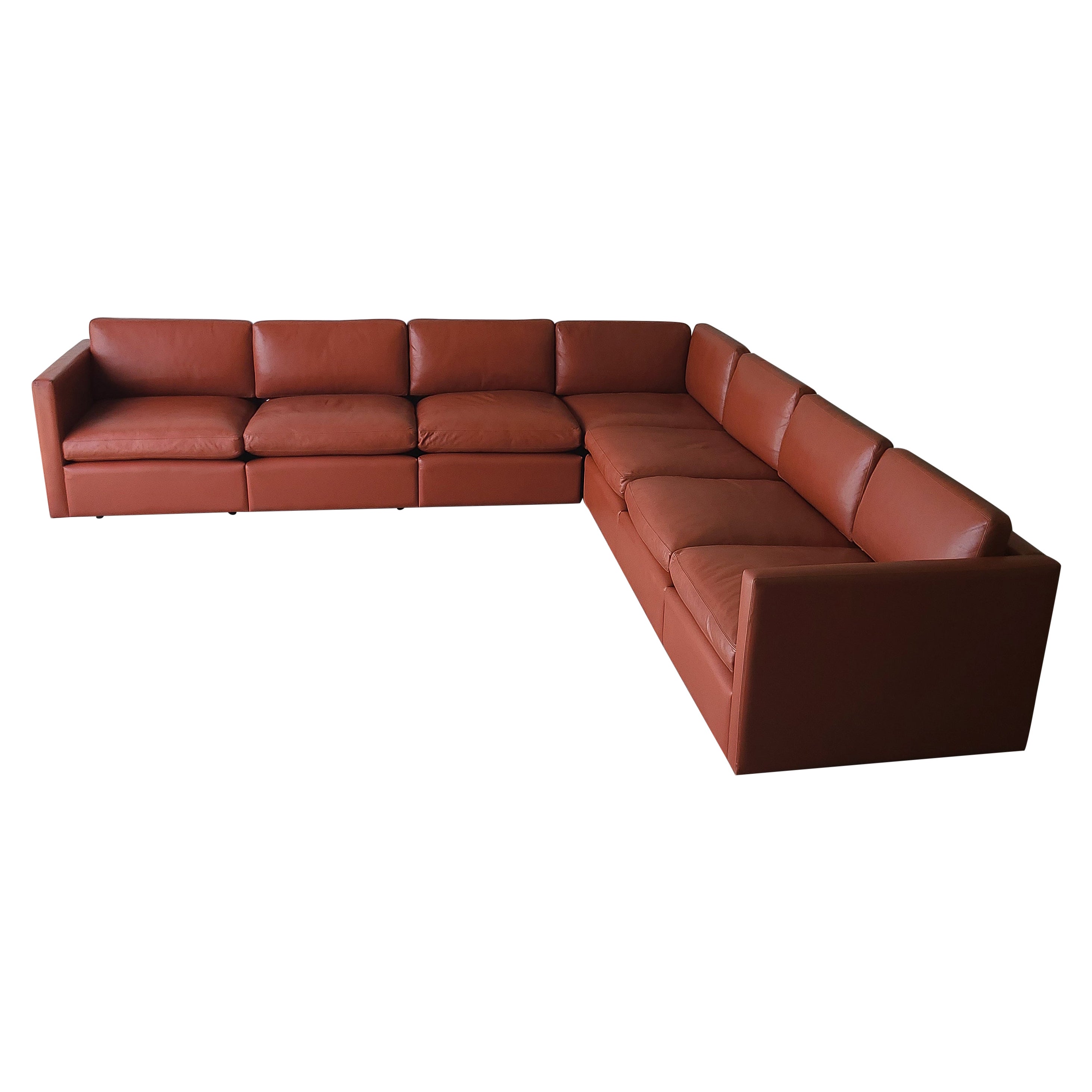 Charles Pfister for Knoll Leather Sectional Sofa