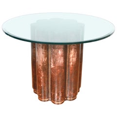 Maitland Smith Leather and Glass Center Table