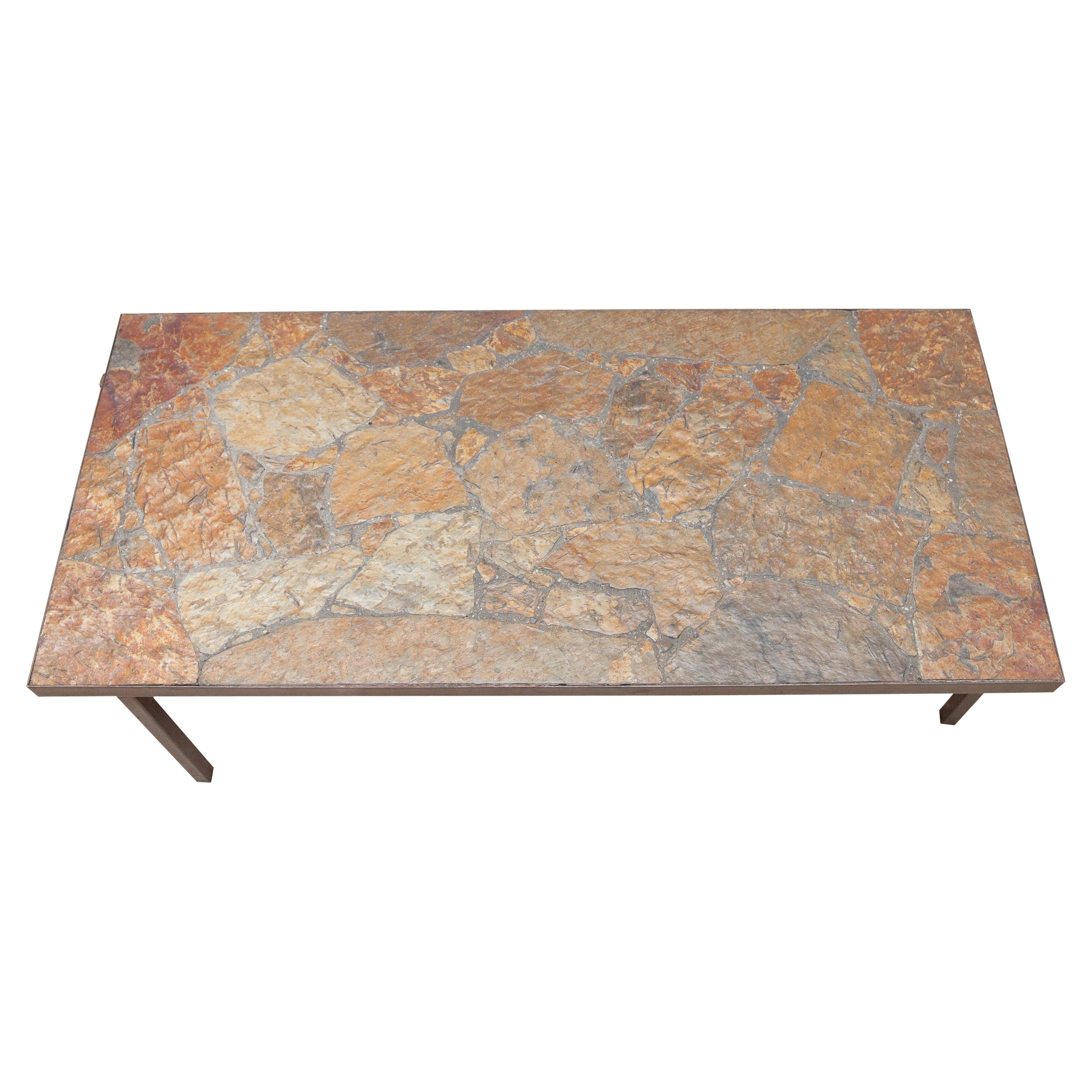 Slate Stone Brutalist Coffee Table, Dutch Design