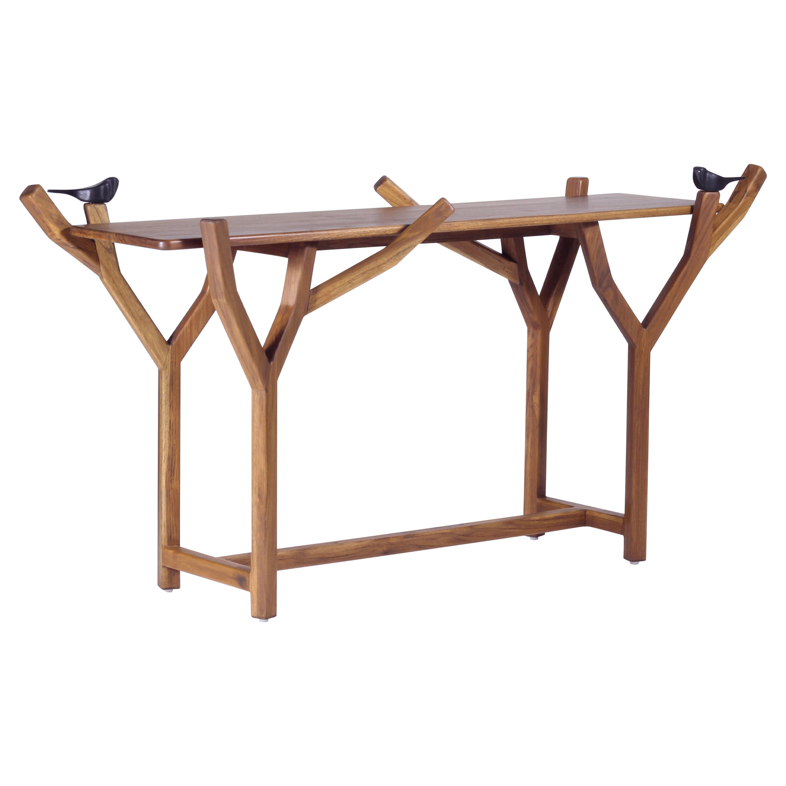 Andrianna Shamaris Massive Bleached Teak Wood Console or Entrance Table