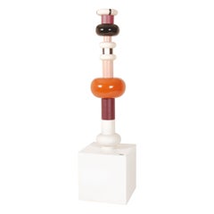 Contemporary Art Ceramic Totem Chocolate Piece Number 33/99 by Ettore Sottsass