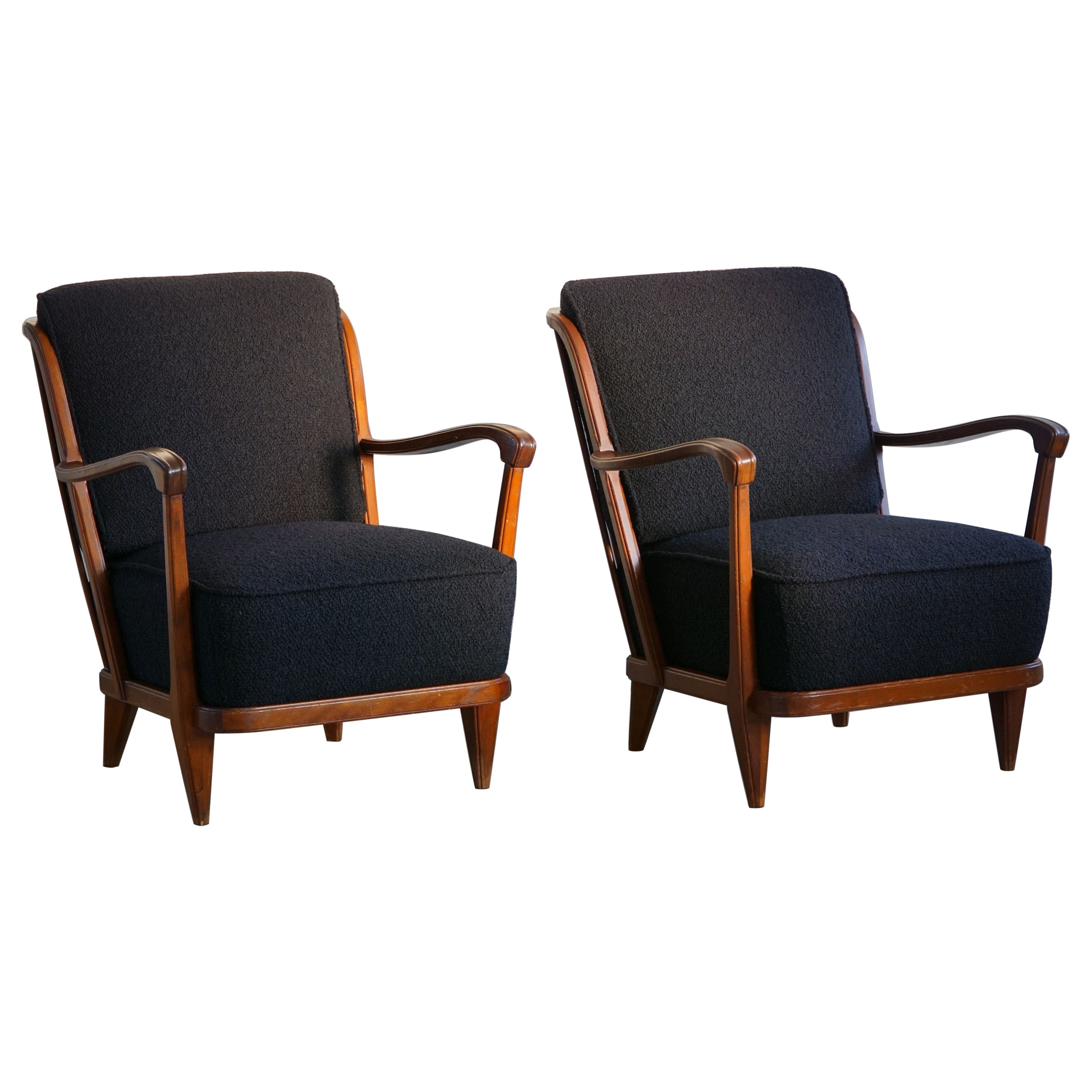 Svante Skogh, a Pair of Art Deco Lounge Chairs, Swedish Modern, Linköping, 1940s