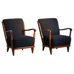 Svante Skogh, a Pair of Art Deco Lounge Chairs, Swedish Modern, Linköping, 1940s
