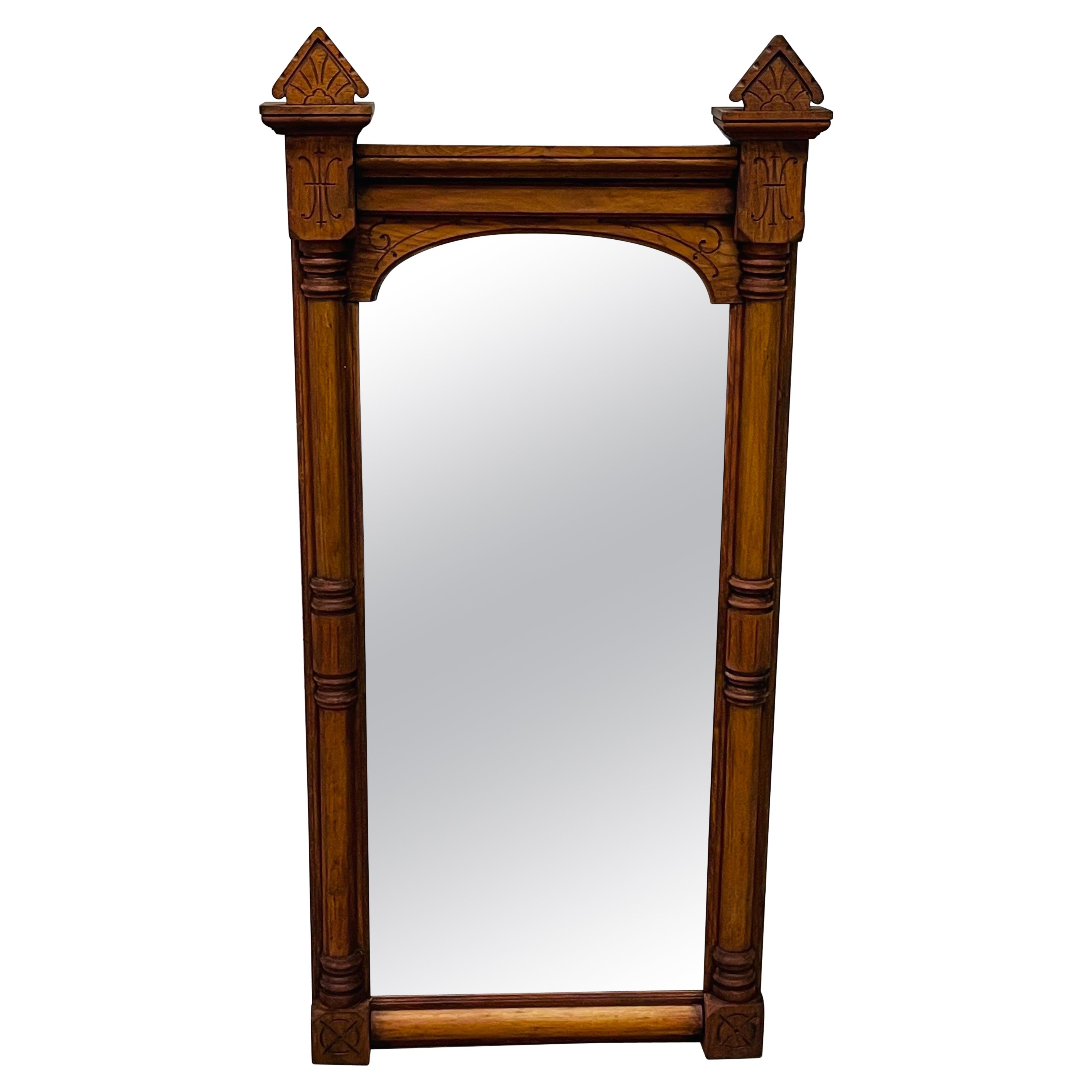 East Lake Black Walnut Large Wall Mirror For Sale