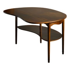 Anton Kildeberg, table basse classique en noyer et laiton, style danois moderne, années 1960