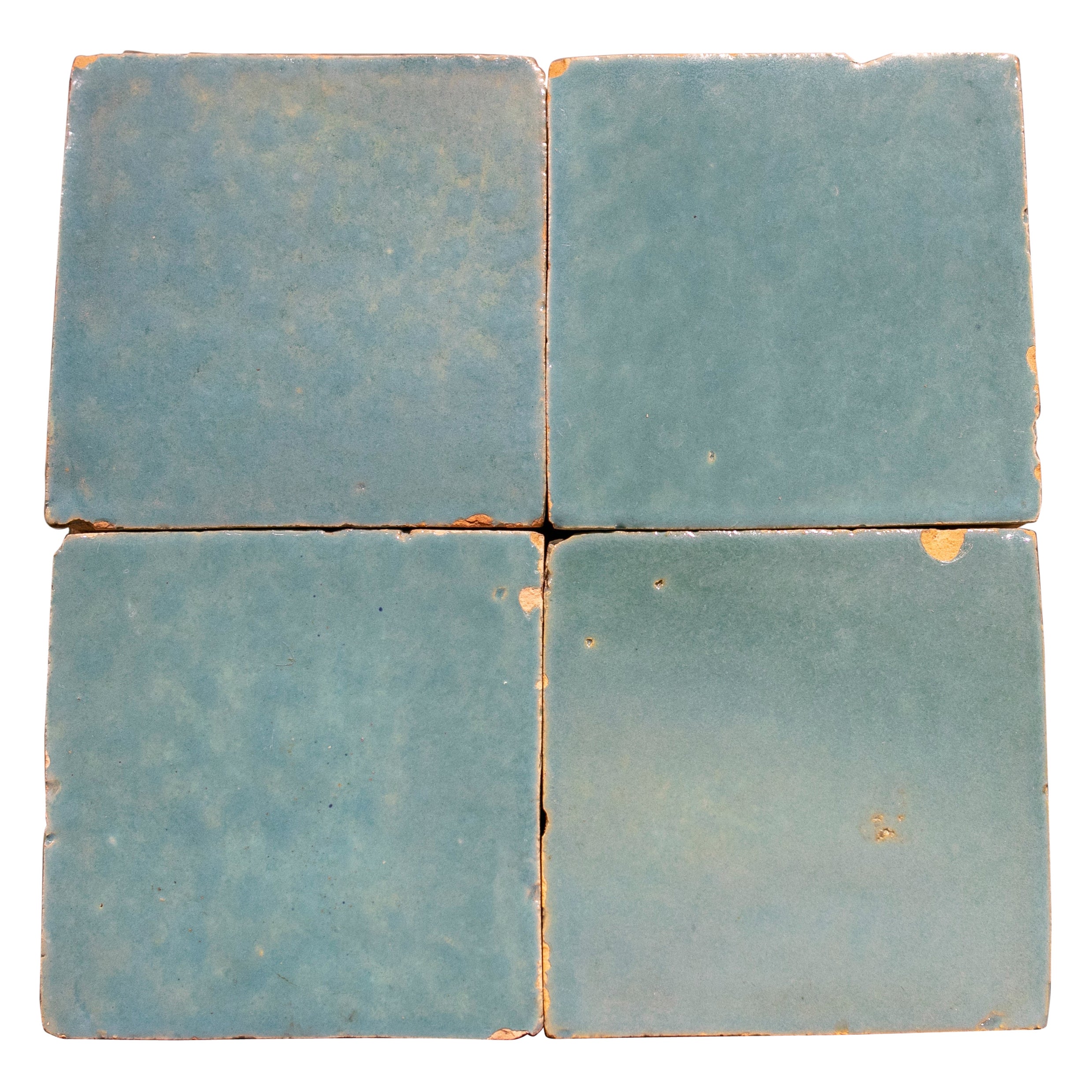 Handmade Glazed Zelige Tile in Light Blue Colour For Sale