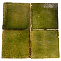 Tile Zelige émaillé fait à la main de couleur verte