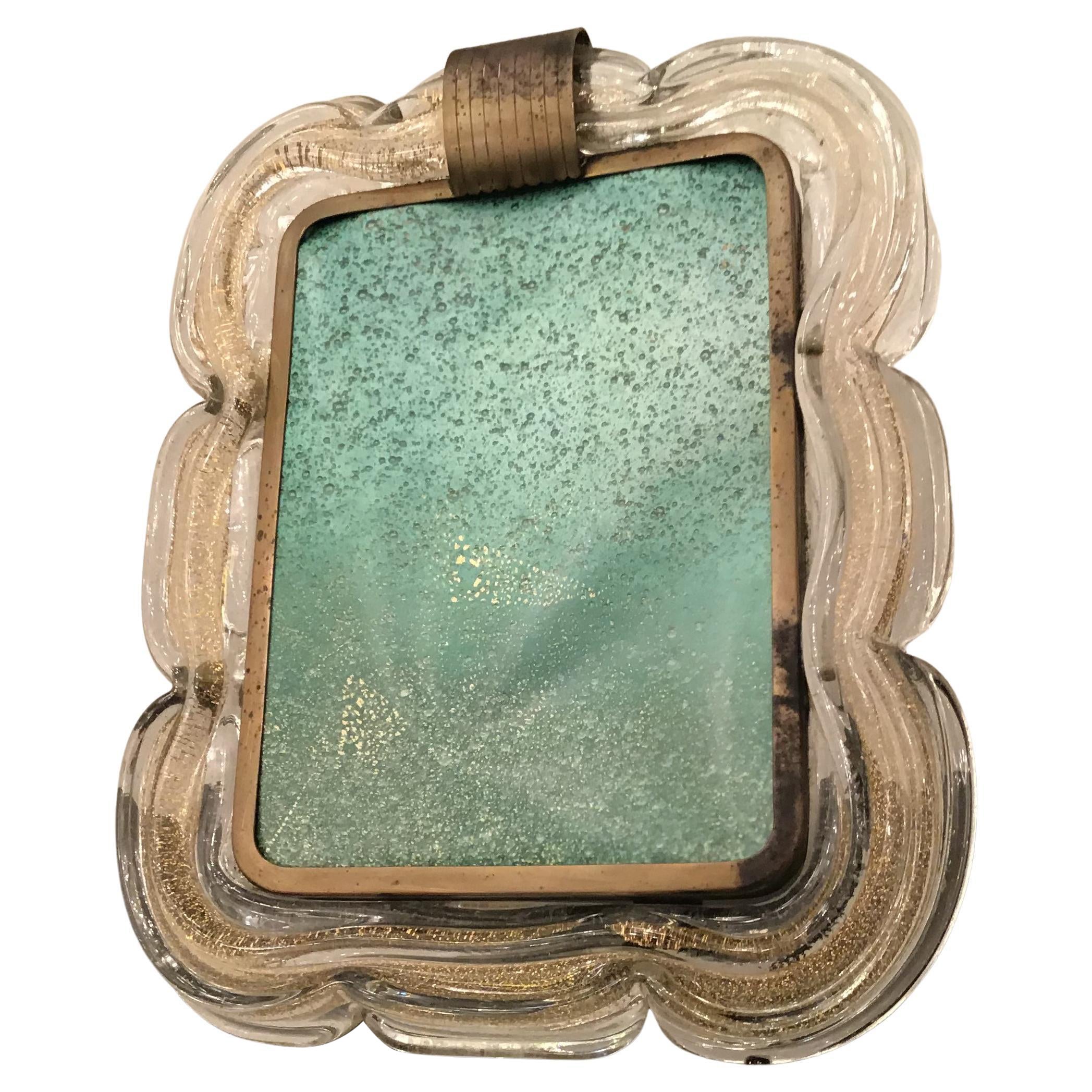 SEGUSO -Marco de latón,  Cristal de Murano Oro 1940 Italia en venta
