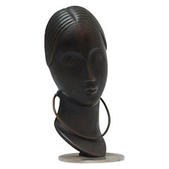 1920's Bronze Bust of a Woman by Karl Hagenauer