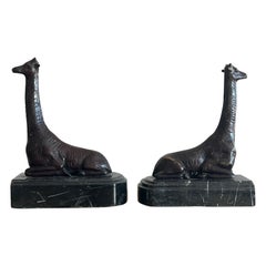 Maitland Smith Bronze Giraffe Bookends