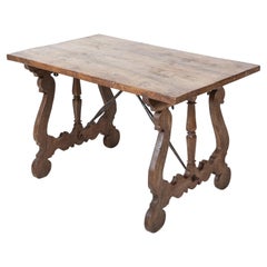 Antique 19th C Spanish Walnut Trestle Table