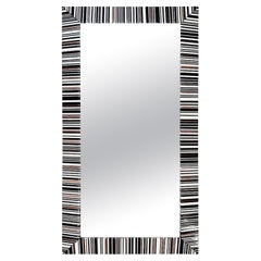 Espejo moderno italiano contemporáneo negro blanco cobre geométrico de cristal de Murano
