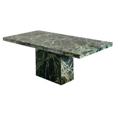 1970s Italian Green Verde Guatemalan Marble Rectangular Dining Table