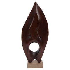 Gert Olsen Midcentury Solid Walnut Abstract Sculpture