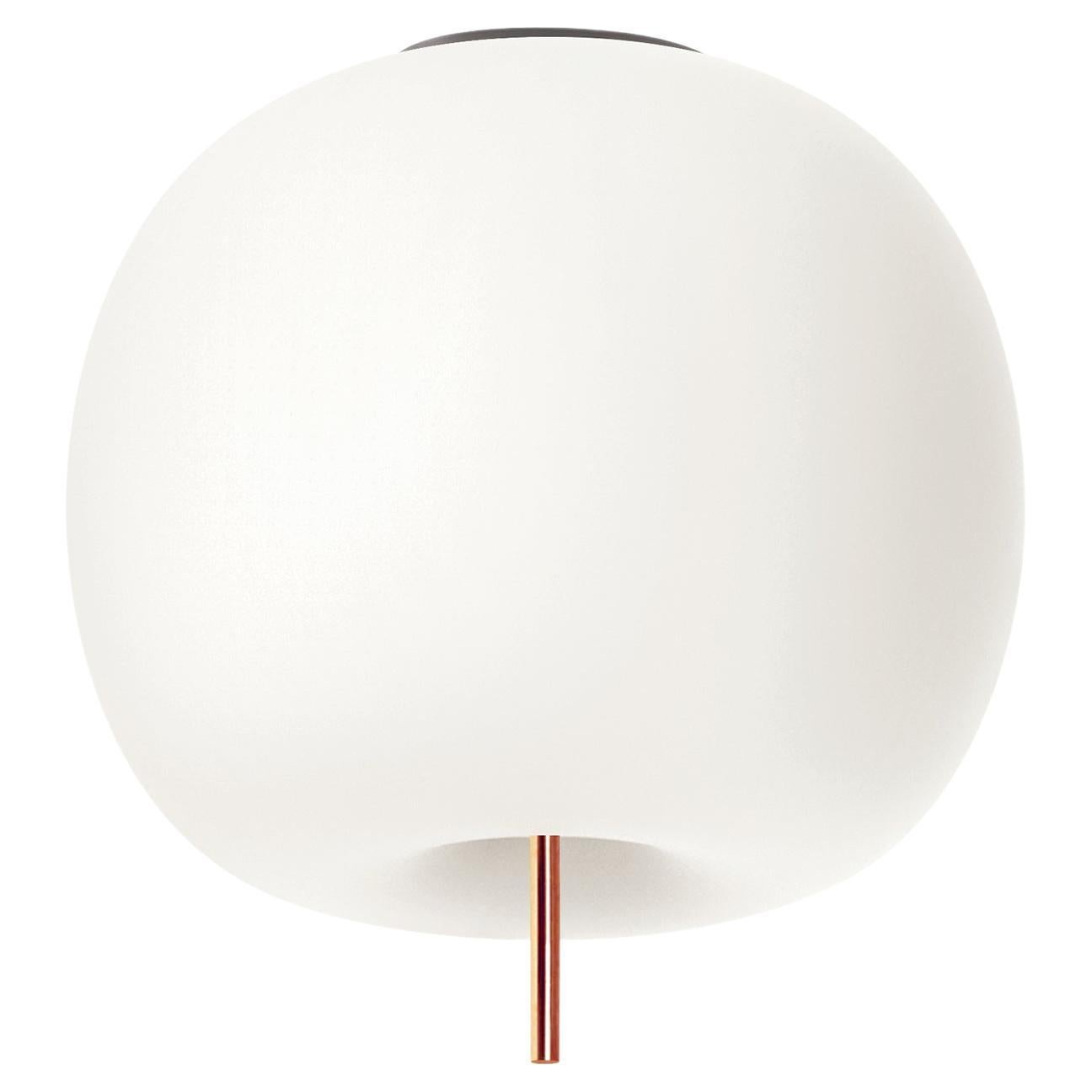 'Kushi' Opaline Glass and Copper Ceiling Lamp for KDLN