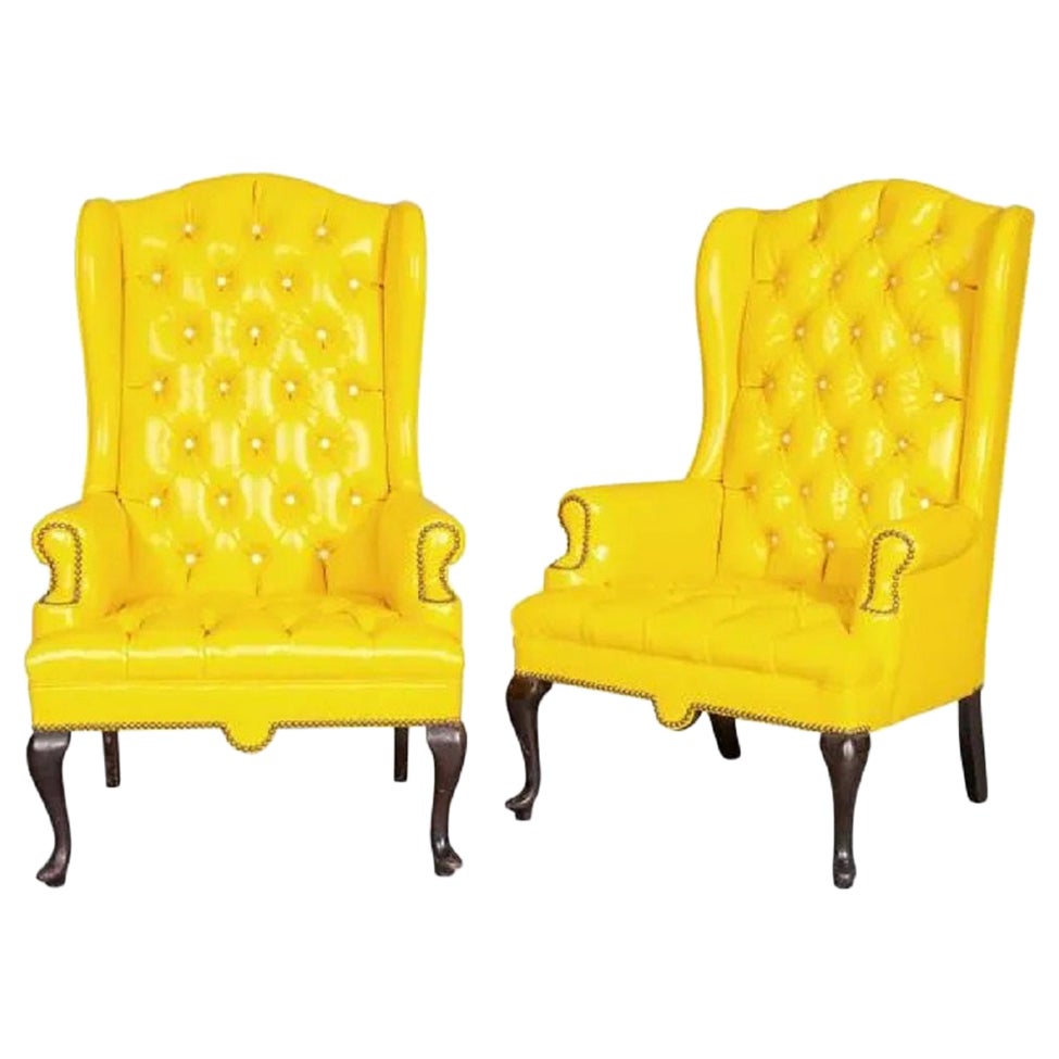 Pair of Antique Style Wingback Chairs For Sale