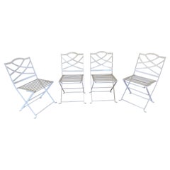 Group of 4 Folding Metal Patio Chairs