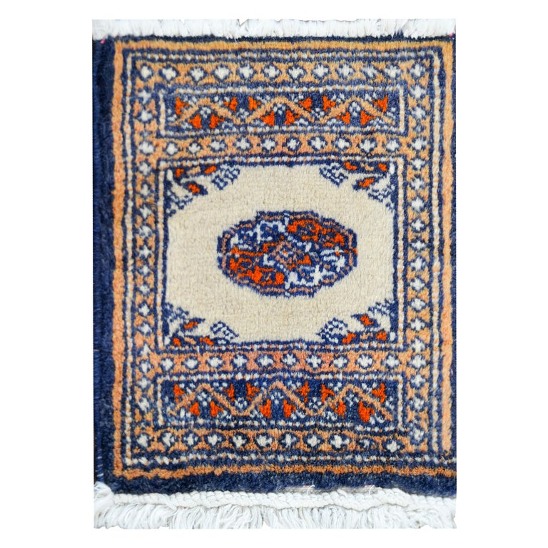 Petite Mid-20th Century Bakhara Rug For Sale at 1stDibs