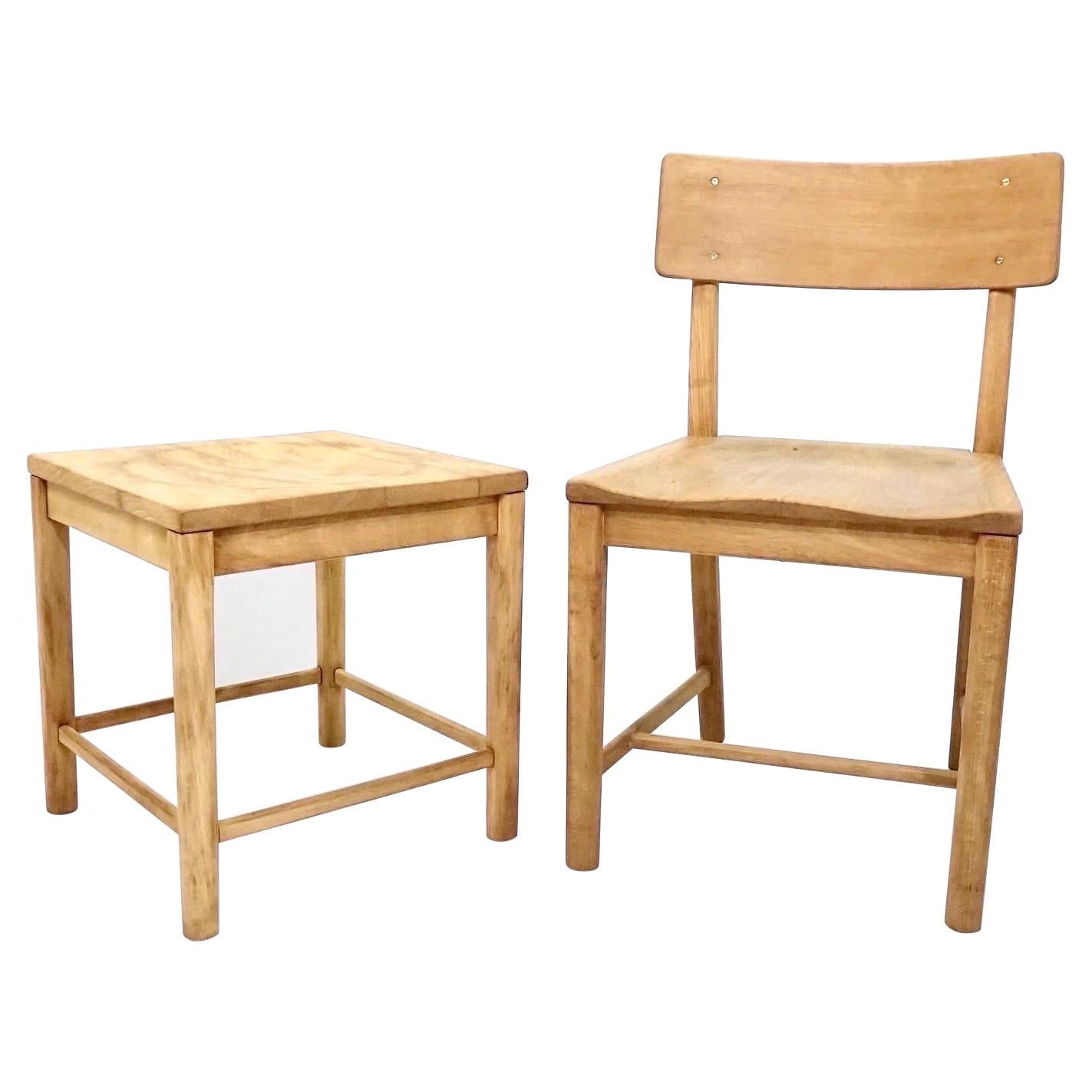 Mogens Koch Side Chair and Stool For Sale at 1stDibs | chairs and stools  were important objects in traditional