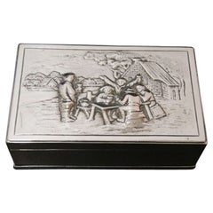 Antique Early 19th Century Embossed Silver Box Made in the Netherlands, circa 1820