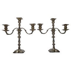 Mid 20th Century Pair of Hallmarked Silver Candelabra, Sheffield 1966 7