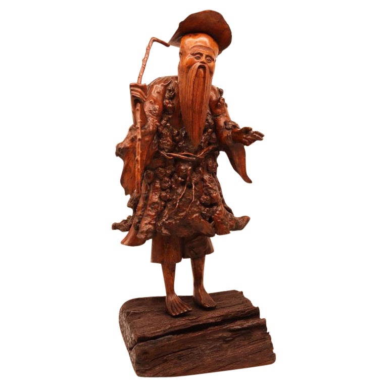 19th Century Large Chinese Wood Root Carving, Circa 1870 For Sale