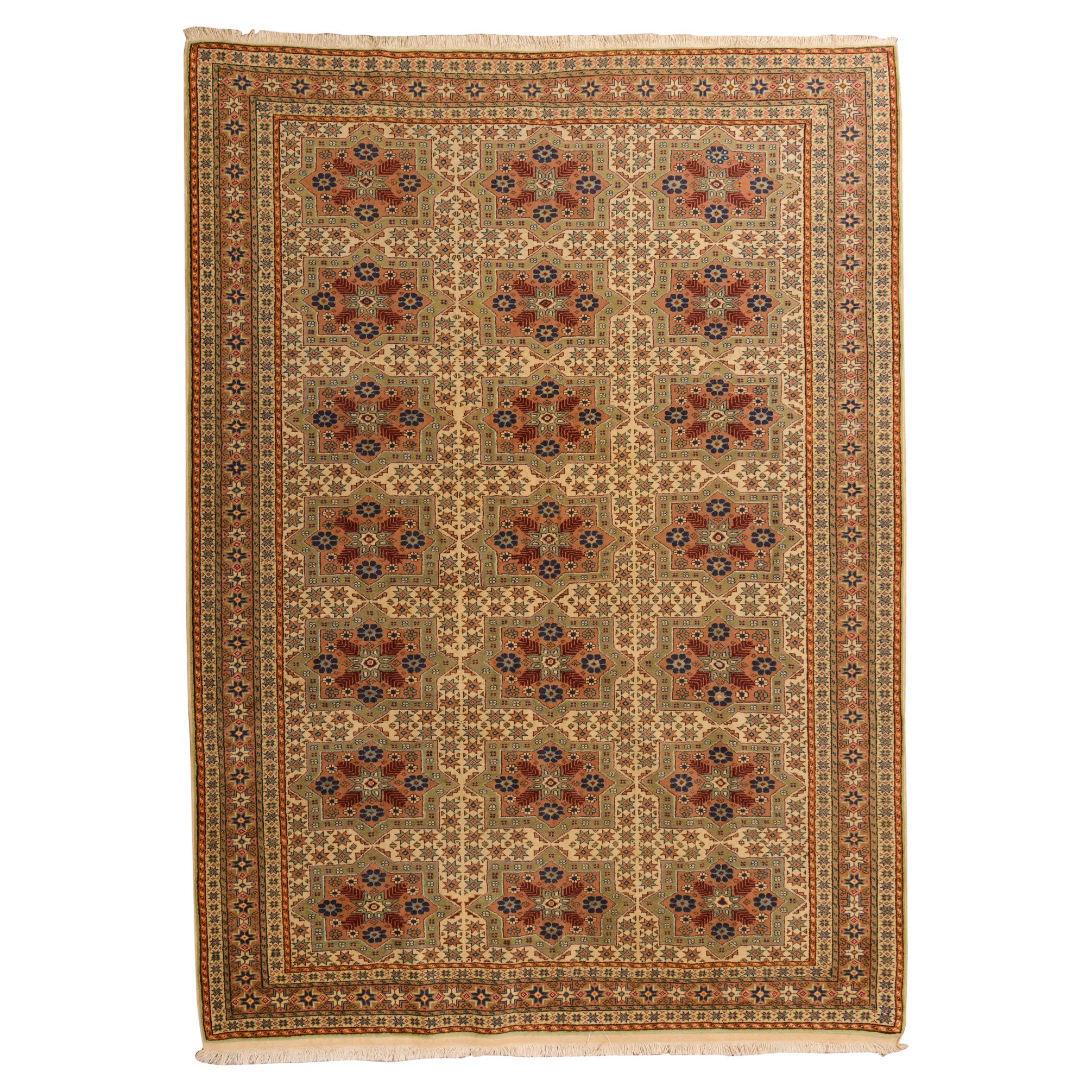 Turkish Vintage Keissary Carpet Pale Green For Sale