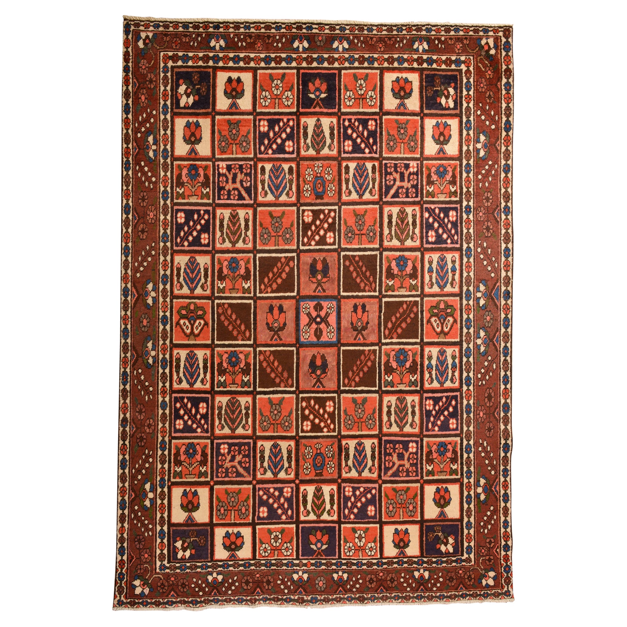 Large Nomadic Carpet with Mosaic Garden Design