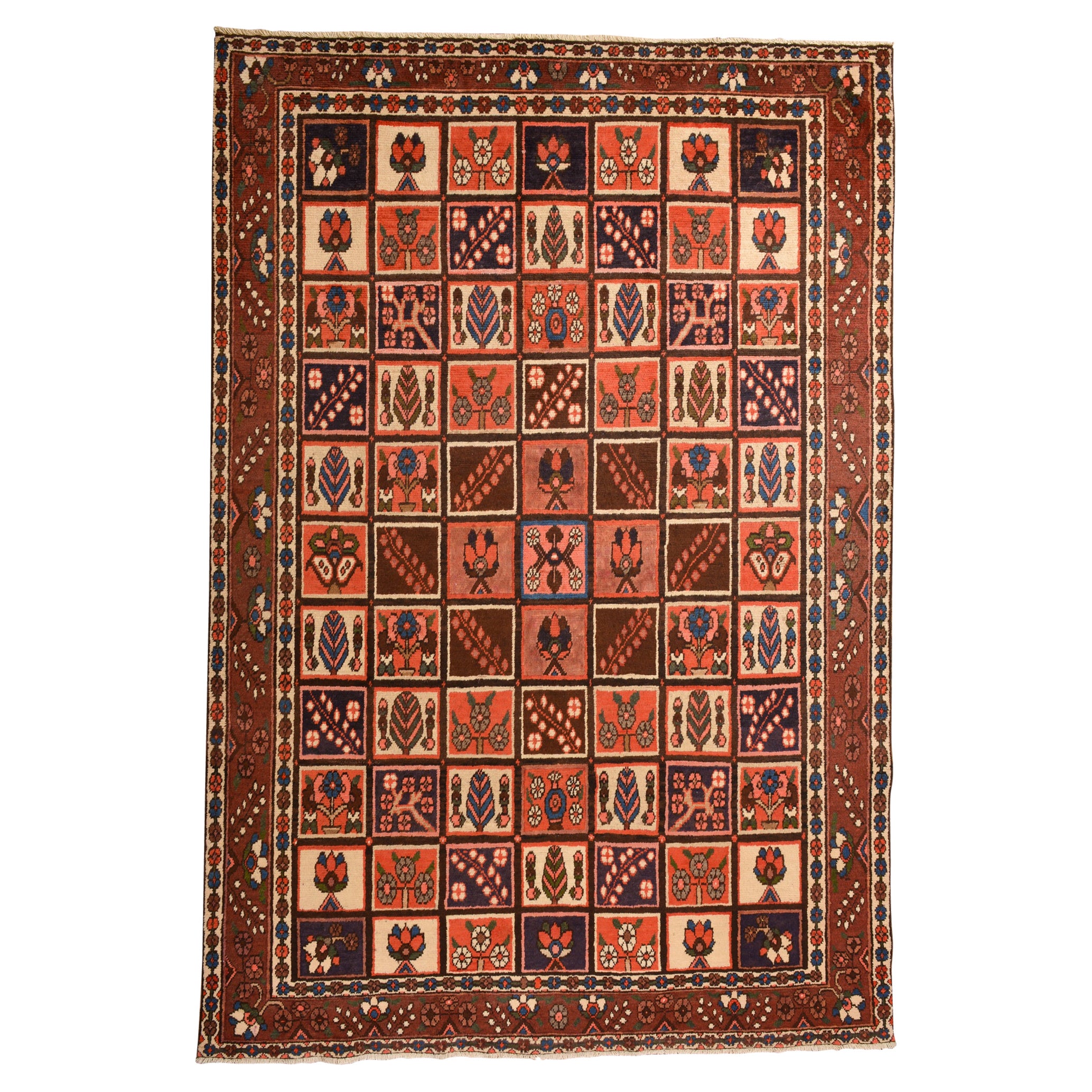 Grand tapis nomade afghan avec motif de jardin