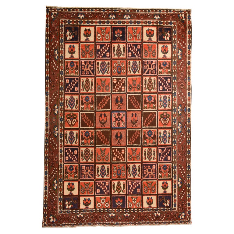 Afghan Nomadic Carpet with Garden Design For Sale at 1stDibs