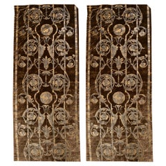 Pair of Gold Printed Velvet Panels for Curtains