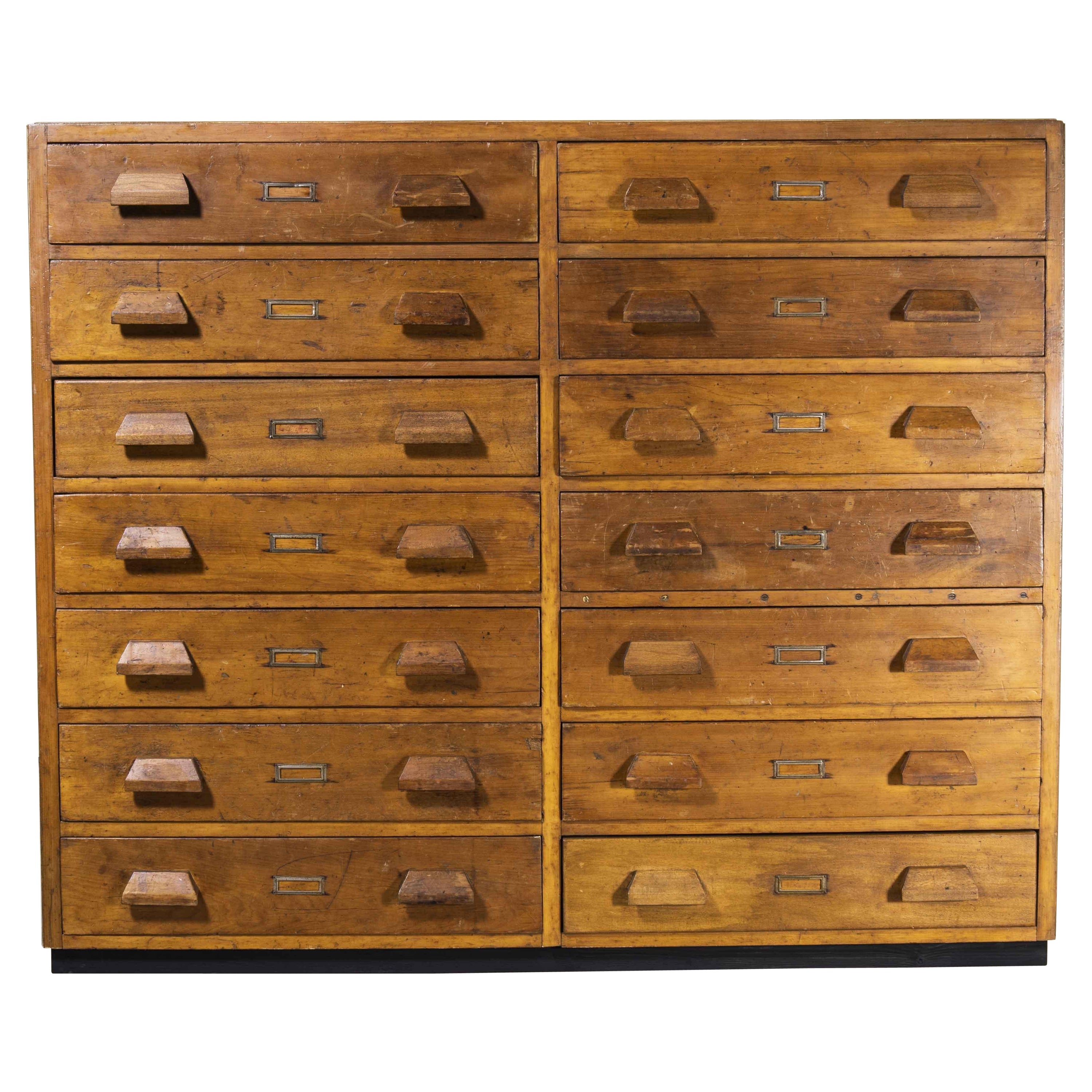 1950's Very Large Collectors  Chest Of Drawers - Fourteen Drawers For Sale