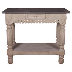 French Slate Top Lamp Table