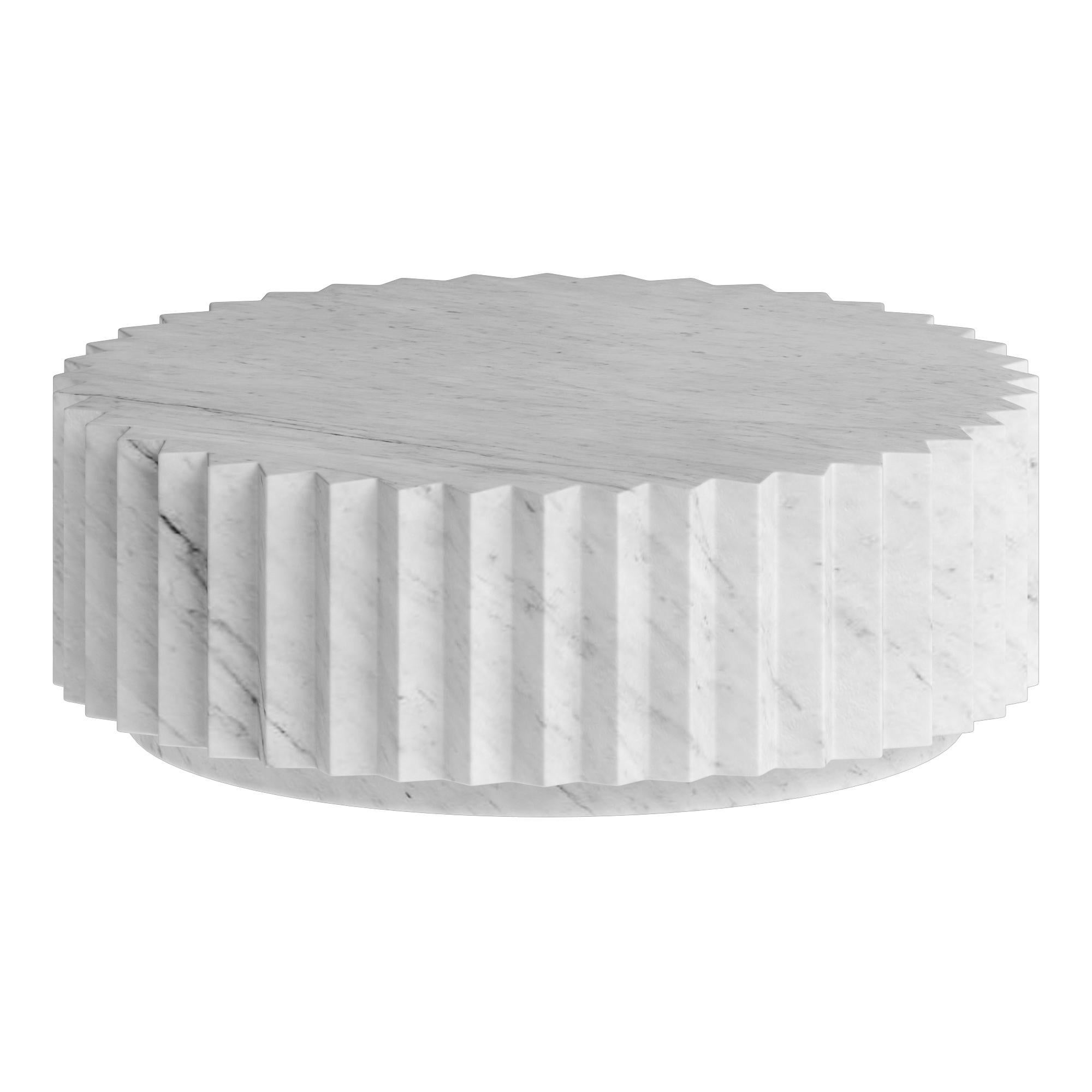 Doris Multifaceted Coffee Table in White Carrara Marble by Fred&Juul