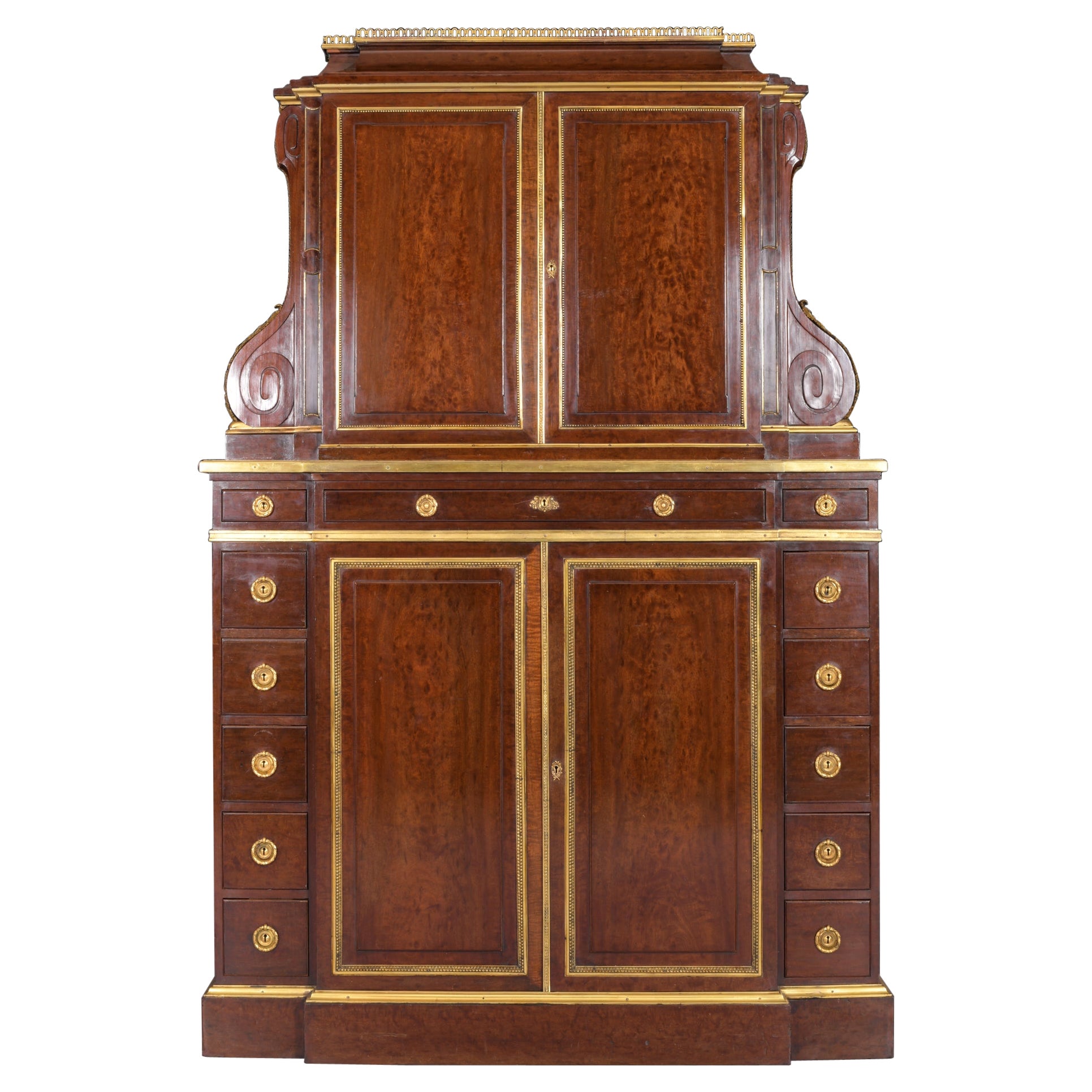 19th Century English Mahogany Collectors Cabinet by C. Mellier & Co