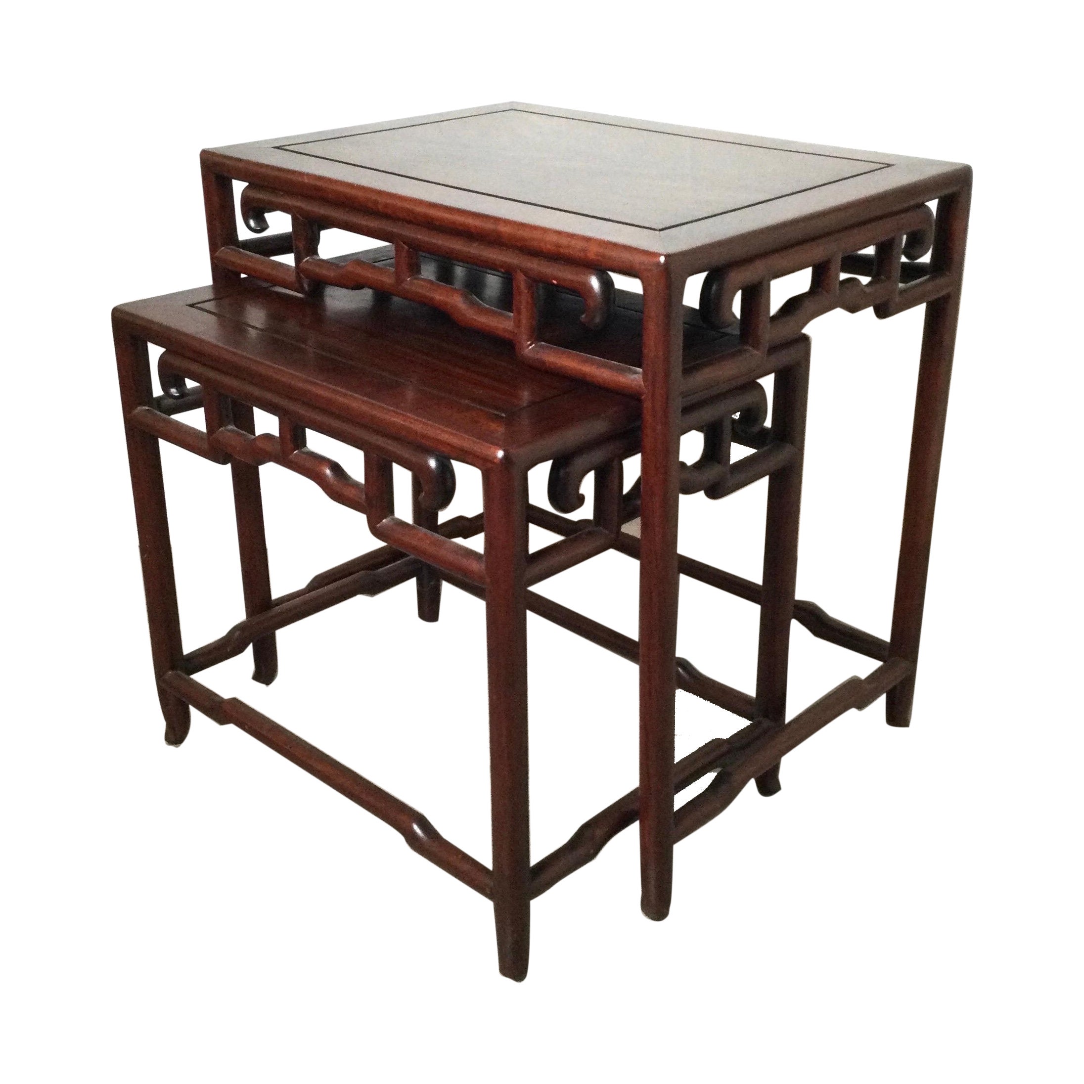 Set antiker Chinesischer Hongmu-Nesting-Tische im Angebot
