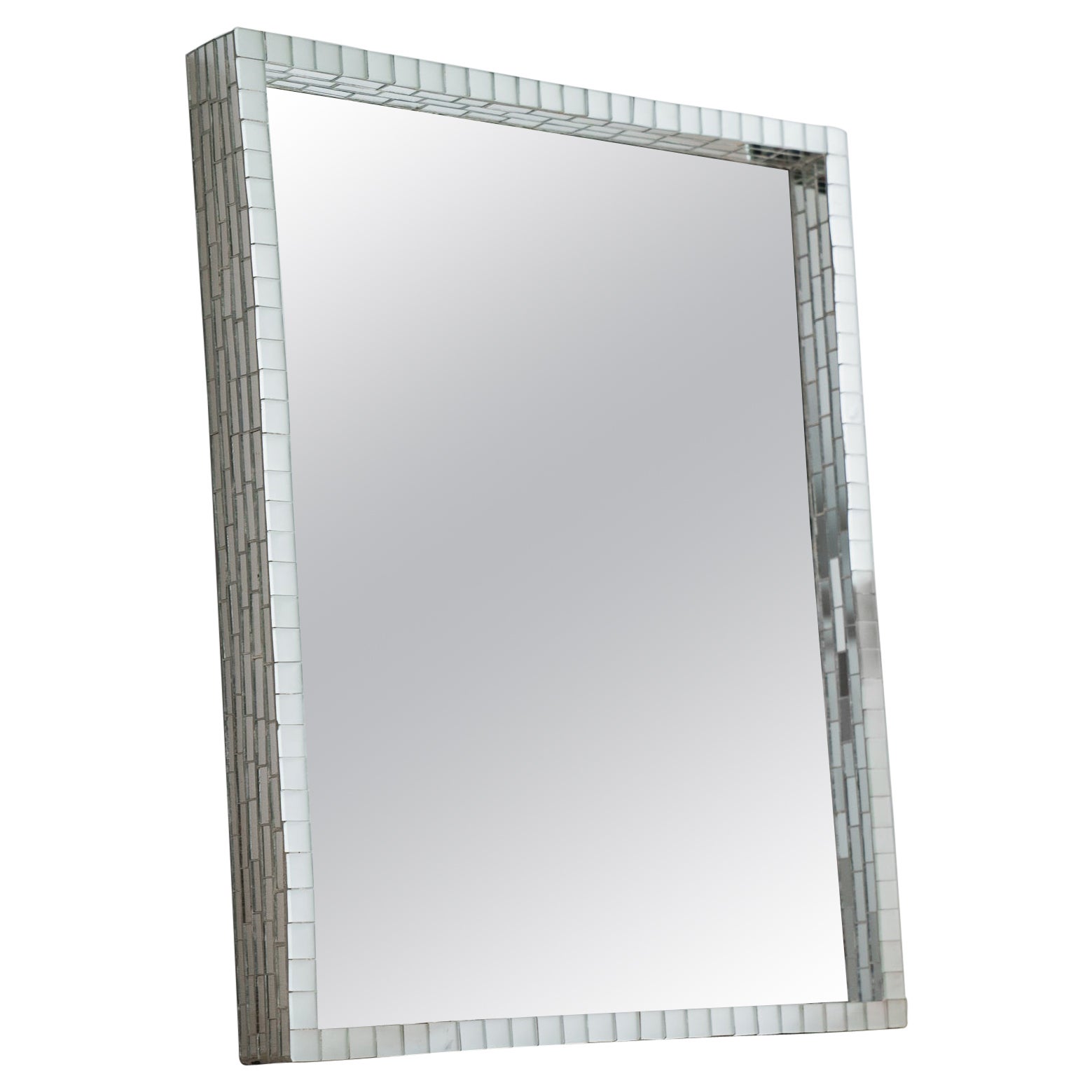 Miroir rectangulaire en mosaïque de Delgado fabriqué à la main au Royaume-Uni par Claire Nayman en vente