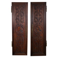 Pair of Hand Carved Armoire Doors